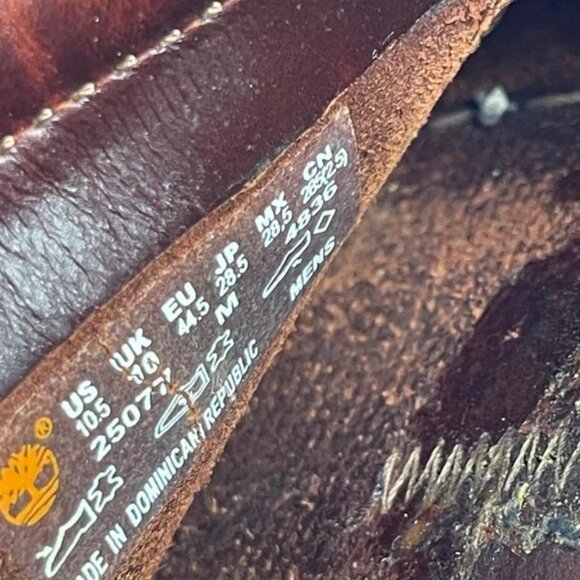 Timberland Boat Shoe Moccasin 25077 Brown Leather 2 Eye Slip On Men's 10.5 US - Picture 9 of 13